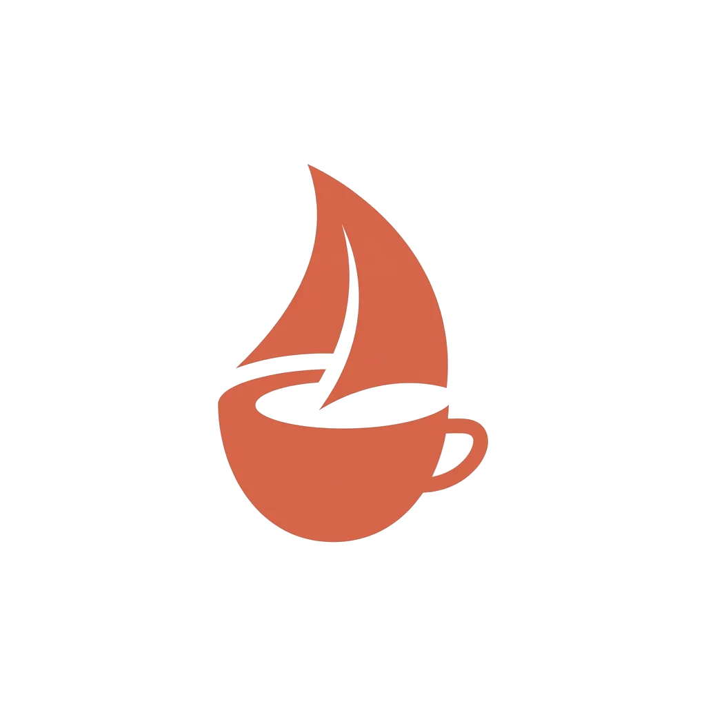 Vela logo — a sail set inside a coffee cup
